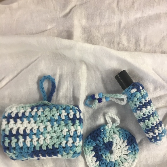 handmade Other - Crochet Spa Gift Set Blue and White New